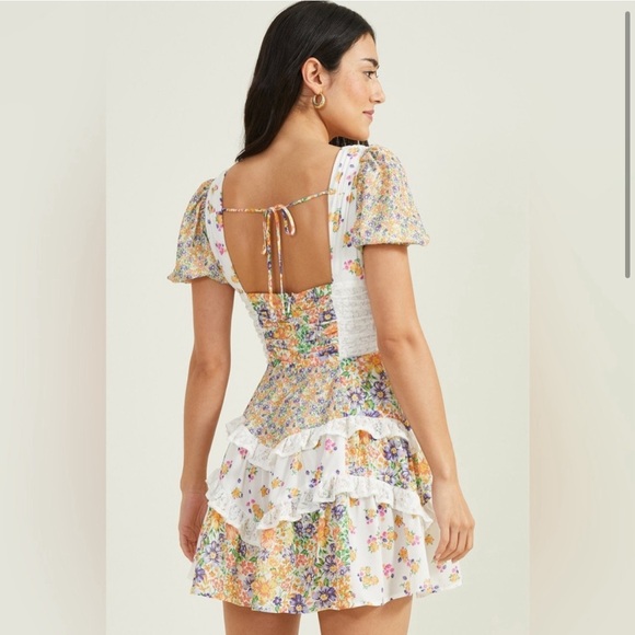 Altar’d State Aderny Patchwork Floral Mini Dress - Picture 3 of 13